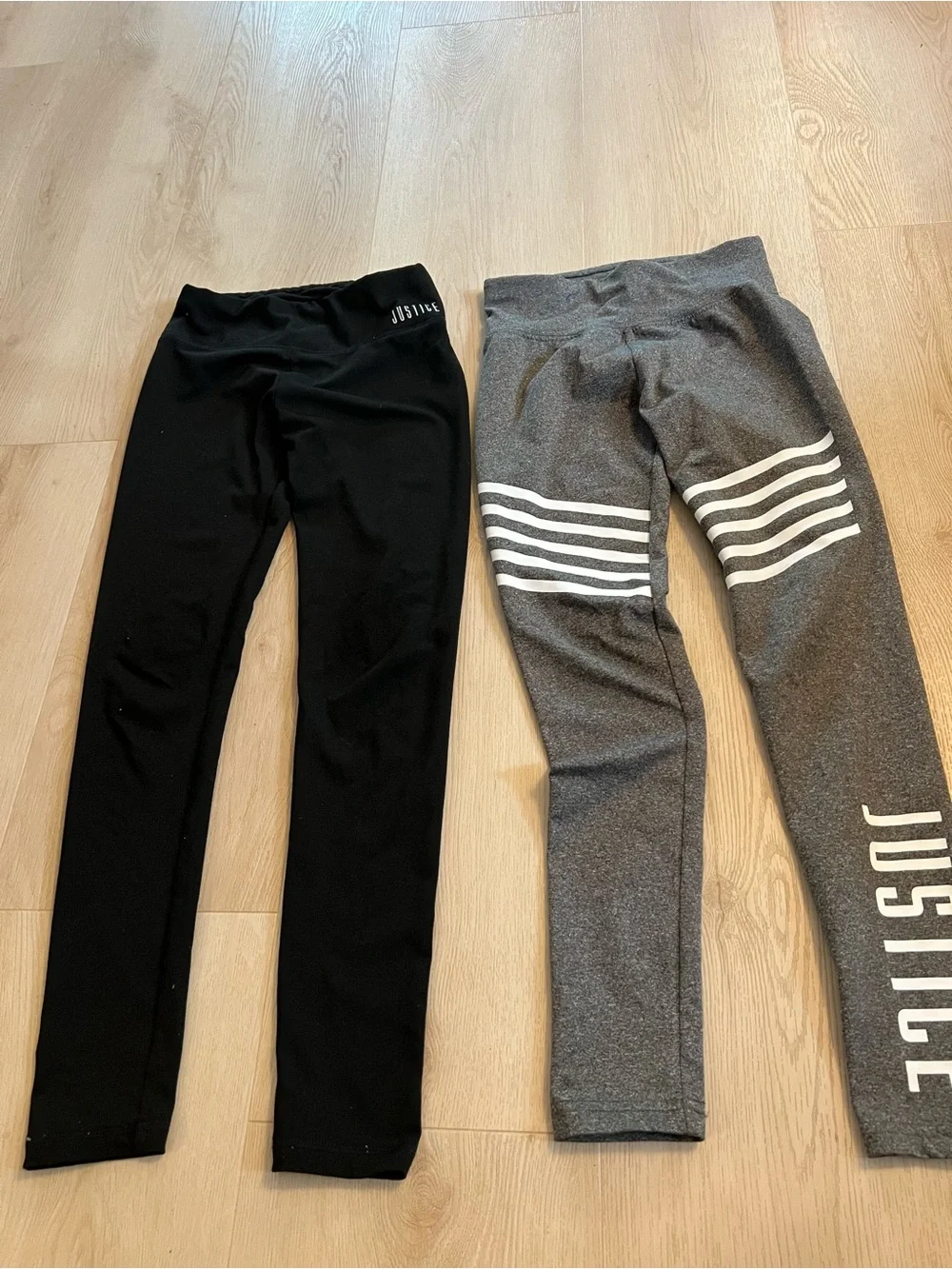 Justice Black & Gray Girls' Leggings Duo